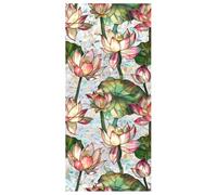 JOONOR Film d'intimité rétro à Fleurs de Lotus pour vitrail, décalcomanies Florales colorées, Arc-en-Ciel, décoration de Salon, Autocollants statiques Amovibles, 40 x 100 cm