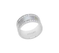 JOOP! 2039778 Bague en acier inoxydable et nacre pour femme avec zircones synthétiques Blanc Livré dans une boîte cadeau