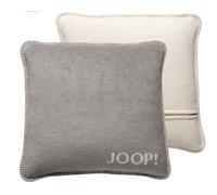 Joop 754646 Housse de Coussin Double Face en Coton/polyacrylique Argenté/Nature 50 x 50 cm