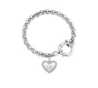 JOOP! bracelet en argent 925 sterling pour dames, avec zirconium synth., 17+3 cm, argent, cœur, Livré en boîte cadeau de bijoux