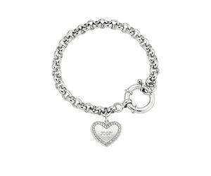 JOOP! bracelet en argent 925 sterling pour dames, avec zirconium synth., 17+3 cm, argent, cœur, Livré en boîte cadeau de bijoux