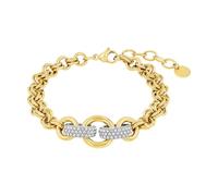 JOOP! Bracelet femme en acier inoxydable avec zircone synthétique, 19+3 cm, bicolore, livré dans un coffret cadeau bijoux, 2039842