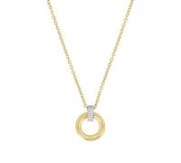 JOOP! - Collier pour Femme en Acier inoxydable - Plaqué Or/Doré - avec Zircone - Pendentif en Forme de Cercle et Barre - JOO-N0006