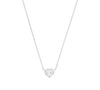JOOP! Collier pour femme en argent sterling 925, avec zircone synthétique, 42+3 cm, blanc, cœur, livré dans un coffret cadeau, 2039689