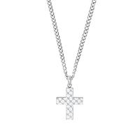 JOOP! Collier pour homme en acier inoxydable avec pendentif, 60 cm, argent, croix, livré dans un coffret cadeau, 2031030