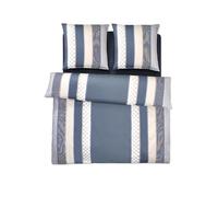 JOOP Linge de lit en satin Cornflower Stripes 2 x 70x90cm / 200x200cm Deep Coal gris