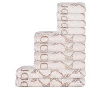 Joop! Lot de 10 serviettes - Cornflower, 2 serviettes de bain, 4 serviettes de toilette, 4 serviettes d'invité - Crème