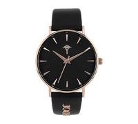 JOOP! montre-bracelet dames à quartz analogique, avec bracelet en cuir, noir, étanche à 5 bar, système de fin de vie, Livré dans une boîte cadeau de montres