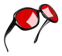 Joopin Lunettes anti-lumière Bleue avec Verres Rouges pour le Sommeil, Oversized Lunettes Rétro pour Femmes, Soulage la Fatigue Oculaire, Améliore le sommeil