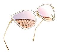 Joopin Lunettes de Soleil Femme Oversize Lunette de Soleil Miroir Rose Papillion Lunettes Stylées Classique Designer Rétro Mode UV400 Protection