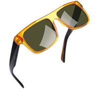 Joopin Lunettes de Soleil Flat Top Carrées en Acétate Lunettes de Soleil Rectangulaires TR90 pour Hommes Jaune UV400