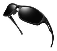 Joopin Lunettes de Soleil Sportives Polarisées UV400 Course Vélo Pêche Unisexe Confort Durable TR90 Protection UV400（noir sable）