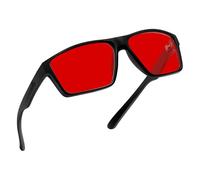 Joopin Lunettes de Sommeil Anti-lumière Bleue Rectangulaires Classiques Rouges, Légères et Confortables, Adaptées à l'Ordinateur et au Téléphone