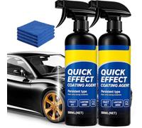 Jooseen Car Coating Spray 500ml, Quick Effect Nano Coating Agent, High Gloss Finish for Paint, Glass & Wheels, Easy Spray Application (2PCS)