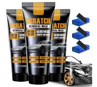 Jooseen Car Scratch Remover 120ml, Scratch Repair Wax for Car Paint Protection, Polishing Paste for Swirl Marks & Light Scuffs, Restore Gloss Finish with Sponge Applicator (3PCS)