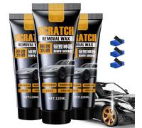 Jooseen Car Scratch Remover Wax, Universal Premium Polishing Compound for Deep Scratches, 4 fl oz (120 ML) with Sponge and Cloth (3PCS)