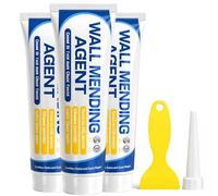 Jooseen Drywall Repair Kit, Wall Mending Agent with Scraper, Multi Purpose Wall Filler Paste, Ready Mixed White Repair Cream for Holes Cracks Graffiti, DIY Home Improvement Patch Kit (3PCS)