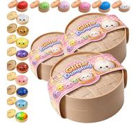 Jooseen Dumpling Squishy Mystery Box - Fun Surprise & Stress Relief for Busy Days Ages, Random Colors (3 Packs)