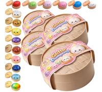 Jooseen Dumpling Squishy Mystery Box - Fun Surprise & Stress Relief for Busy Days Ages, Random Colors (4 Packs)