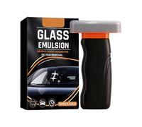 Jooseen Glass Emulsion Cleaner, Handheld Car Windshield Oil Film Remover with Cleaning Board & Brush, Fits Car Windows/Mirrors & Household Glass for All Drivers (1PC)