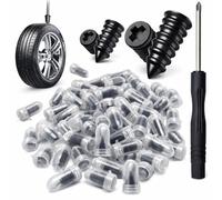 Jooseen Tyre Repair Screw Kit, 60PCS Tubeless Tyre Repair Plugs with 2 Sizes, Emergency Self-Service Puncture Fix Tool for Car, Motorcycle, Truck & Bike (20pcs)