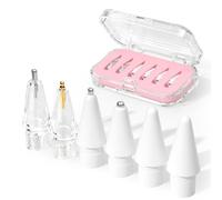 JOOSKO Embouts de rechange améliorés pour Apple Pencil Pro/USB-C/2{^>e<^} génération/1ère génération (avec étui de rangement, embouts métalliques mélangés résistants à l'usure pour iPad (lot de 6