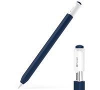 JOOSKO Étui à crayons pour Apple Pencil (USB-C), étui de protection en silicone, support magnétique et double robinet (bleu marine)