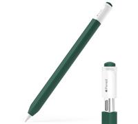 JOOSKO Étui à crayons pour Apple Pencil (USB-C), étui de protection en silicone, support magnétique et double pression (vert minuit)