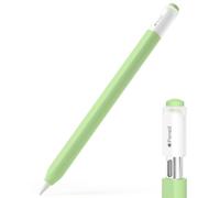 JOOSKO Étui à crayons pour Apple Pencil (USB-C), étui de protection en silicone, support magnétique et double robinet (matcha)