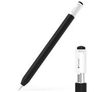 JOOSKO Étui à crayons pour Apple Pencil (USB-C), étui de protection en silicone, support magnétique et double pression (noir)