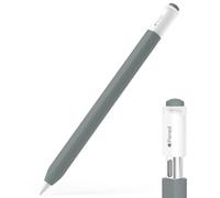 JOOSKO Étui de protection en silicone pour Apple Pencil (USB-C), support magnétique et double pression (gris)