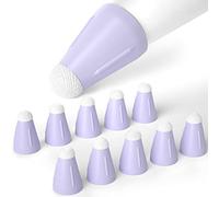 Joosko Lot de 10 coques en silicone compatibles avec les embouts de stylet Apple, coque en fibre de silicone antidérapante silencieuse pour Apple Pencil 2 génération/1ère génération. Violet lavande