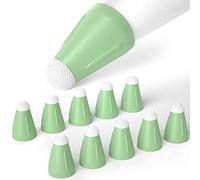Joosko Lot de 10 coques en silicone compatibles avec les embouts de stylet Apple, coque en fibre de silicone antidérapante silencieuse pour Apple Pencil 2 génération/1ère génération (vert matcha)