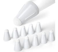 Joosko Lot de 10 coques en silicone compatibles avec les embouts de stylet Apple, coque en fibre de silicone antidérapante silencieuse pour Apple Pencil 2 génération/1ère génération. Blanc laiteux