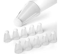 Joosko Lot de 10 coques en silicone compatibles avec les embouts de stylet Apple, pointe en fibre de silicone antidérapante silencieuse pour Apple Pencil 2 génération/1ère génération (transparent)
