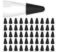 Joosko Lot de 50 embouts de protection fins en silicone pour stylet Apple 2ème et 1ère génération, dessin silencieux, pour stylet Apple 2ème et 1ère génération (Noir)