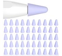 Joosko Lot de 50 protège-pointes en silicone fin pour stylet Apple 2e et 1ère génération, dessin silencieux, pour Apple Pencil 2e et 1ère génération, violet lavande
