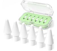 JOOSKO Lot de 6 embouts de rechange pour Apple Pencil 1ère/2e génération/USB-C et Pro, avec étui de rangement, haute sensibilité, résistants à l'usure, compatibles avec iPad Pro/Air/Mini, respectueux