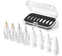 JOOSKO Lot de 8 embouts de rechange améliorés pour Apple Pencil Pro/USB-C/2{^>e<^} génération/1ère génération (avec étui de rangement), embouts métalliques mixtes résistants à l'usure pour accessoires