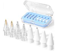 JOOSKO Lot de 8 embouts de rechange améliorés pour Apple Pencil Pro/USB-C/2{^>e<^} génération/1ère génération (avec étui de rangement), embouts métalliques mixtes résistants à l'usure pour accessoires