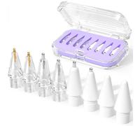 JOOSKO Lot de 8 embouts de rechange améliorés pour Apple Pencil Pro/USB-C/2{^>e<^} génération/1ère génération (avec étui de rangement), embouts métalliques mixtes résistants à l'usure pour accessoires