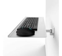 JOOSZORN Plate-Forme de Clavier réglable Argent être étagère Industrielle Flexible, Bras de Clavier Mural de 2 Bras de 40 cm - Plateau de Montage de Bras de Clavier/Souris (1 Bras 20cm)
