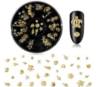 JOOTUEPO 1 Boîte Breloques Ongles, Bijoux ongles nail art, Décoration d'ongles en métal, breloques pour ongles en forme d'étoile dorée pour ongles, décoration d'ongles à faire soi-même
