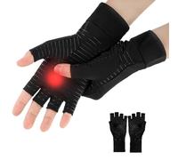 JOOTUEPO 1 Paire Poignet Gants de Compression Gants Sans Doigts de Compression Arthritique en Cuivre, Meilleurs InfuséS de Cuivre pour Tendinite de la Polyarthrite Rhumatoïde, L