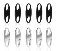 JOOTUEPO 10 Pcs Luggage Fermetures éclair pour Sacs à Dos, Antivol, Fermeture éclair Amovible, Clips Double Face, Petits Clips de Fermeture éclair, Sécuriser Vos Objets Personnels, Noir et Argenté