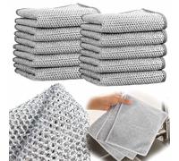 JOOTUEPO 10 Pièces Chiffons à Vaisselle en Fil métallique Polyvalents, Chiffons à Vaisselle en Fil de Récurage Anti Rayures, pour humides et secs, Réutilisables