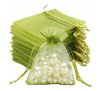 JOOTUEPO 100 Pièces Petits Sacs Cadeaux Avec Cordon De Serrage, 7 X 9 Cm Vert Menthe Sachets En Organza, Parfaits pour Pochon Bijoux, Bonbons, Mariages, Anniversaires et Fêtes