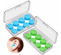 JOOTUEPO 16 Pack Bouchons D'oreille en Silicone, Bouchons D'oreille Antibruit pour Dormir, Nager et se Concentrer, Solution Confortable Contre le Ronflement, Atténuation de 28dB