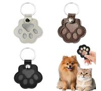 JOOTUEPO 3 PCS Porte-clés en Fourrure pour Animaux de Compagnie, Boîte à Souvenirs pour Poils d'animaux de Compagnie, Porte-clés en Cuir en Forme De Patte De Chat, Cadeau Commémoratif pour Sac