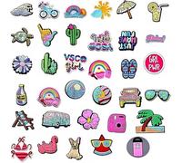 JOOTUEPO 35 Pièces Charmes de Chaussure, Décorations de Plage pour l'été Charmes de Chaussure, Charms Crocs Cartoon, Décorations de Chaussures de Bricolage pour Femmes, Filles, GarçOns Et Adultes
